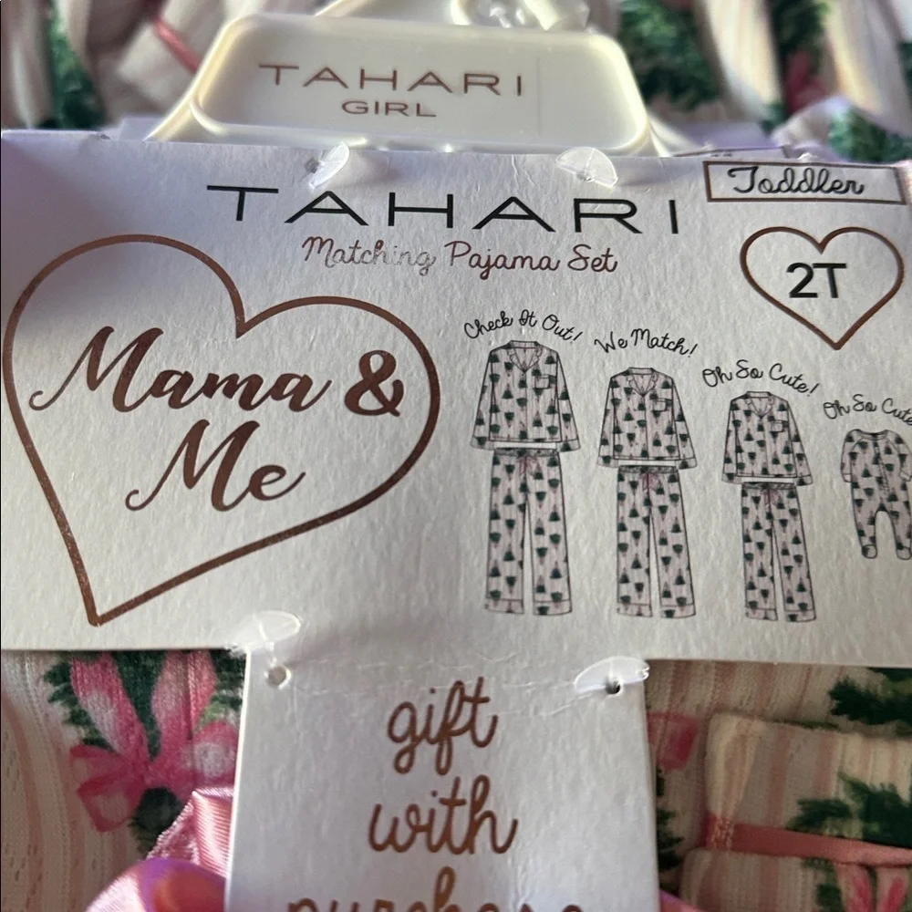 Tahari Christmas Trees & Bows Mama & Me Toddler Pajama Set Size 2T/4T Viral PJs